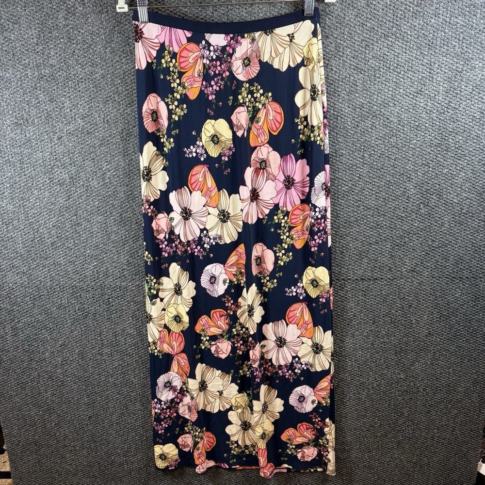 Jade Johnny Was Rosabelia Maxi Skirt S Blue Vintage Floral Pull‎ On Skirt New